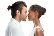 © Jorge Ferreiro - beautiful white european american heterosexual couple kissing and looking at each other