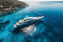 Luxury Yacht Sailing In The Ocean