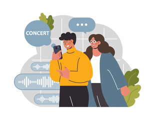 Wall Mural - virtual event. online exhibition, concert or conference. remote education