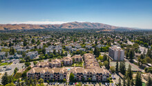 Aerial Images Over Residential And Commercial Real Estate In Fremont, California. Great For Real Estate Marketing And Advertising