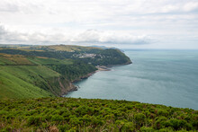 View From The Top Of Countisbury Of Lynton And Lynmouth In Exmoor National Park