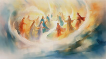  All Saints Day, Concept Watercolor Illustration, Generative Ai