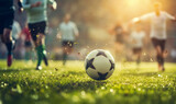 Fototapeta Sport - soccer ball in the field