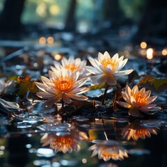 Canvas Print - water lily in the pond