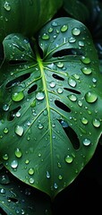 Canvas Print - leaf with drops