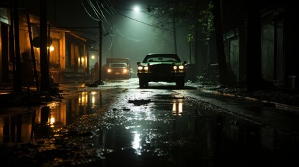 Wall Mural - night traffic in the city