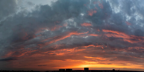 Wall Mural - time lapse of clouds at sunset