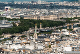 Fototapeta Paryż - Panoramic Paris from Eiffel Tower and view of the Seine River. Paris, France. 