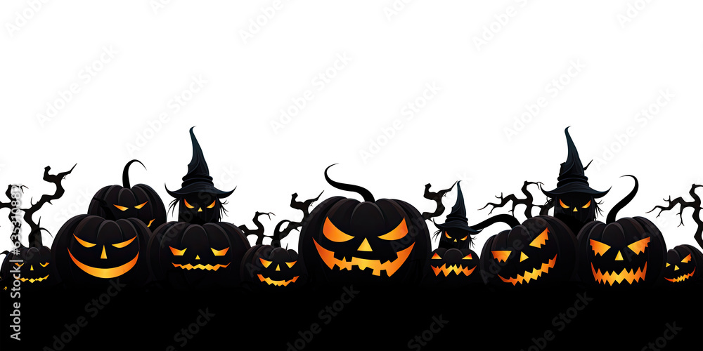 PNG Jack O’ Lanterns Glowing At Moonlight In The Spooky Night ...
