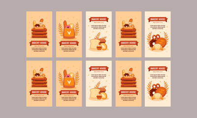 bakery product social media stories vector design