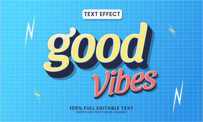 Wall Mural - Vector design editable text effect, good vibes text