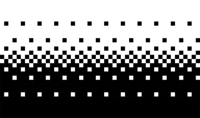 Black and white seamless background in pixel art style. 8 bit dithering backdrop. Vector illustration.