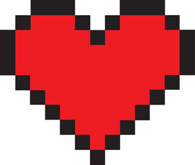 Wall Mural - Pixel heart shape. Pixel heart vector design.