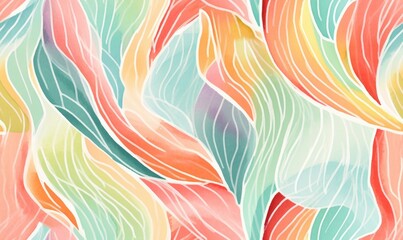 Wall Mural - Abstract wave wallpaper. Watercolor mosaic banner. For banner, postcard, book illustration. Created with generative AI tools