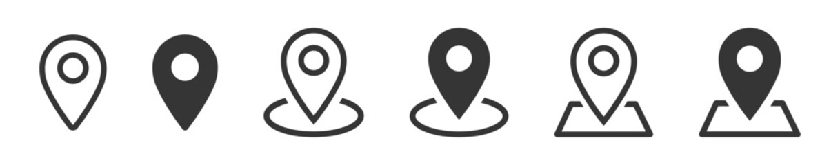Wall Mural - location symbol icon vector design isolated. set location icons place symbol in white background