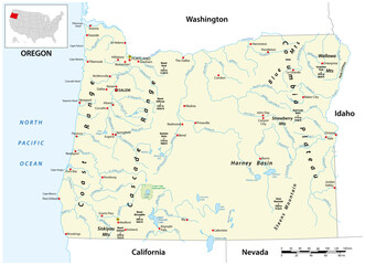  Vector map of the US state of Oregon