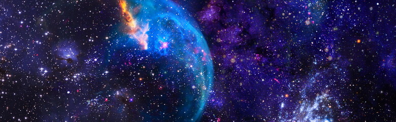 Wall Mural - panorama universe space beautiful science fiction wallpaper . elements of this image furnished by na