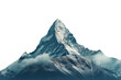 Cloudy mountain peak Isolated on transparent background
