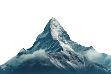 Cloudy mountain peak Isolated on transparent background