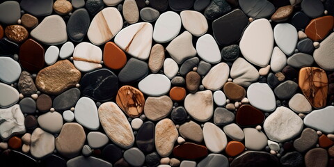  marble background with a mosaic-like arrangement of stone ceramic pieces forming a breathtaking design. Generative AI
