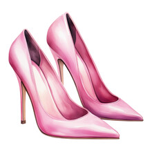 pink high heels shoes clipart, watercolor, clip art, water color,
