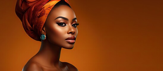Poster - African American woman posing against a plain wall with space for text