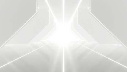 Aufkleber - abstract white futuristic geometric tunnel architecture, loop animation.