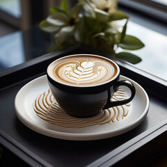 Wall Mural - Coffee, Coffee Cup, Latte, Cappuccino, Espresso, Caffeine. AI Generated