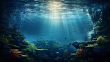 Fototapeta Do akwarium - An ocean where the water reflects not the sky. Generative AI