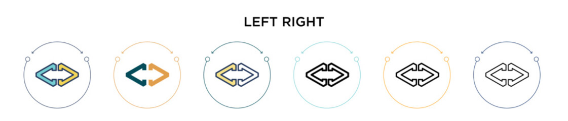 Wall Mural - left right icon in filled, thin line, outline and stroke style. vector illustration of two colored a