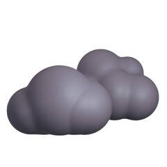 Sticker - Overcast cloudy 3D icon illustration