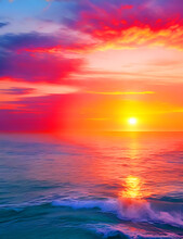 Beautiful Sunrise Over The Sea