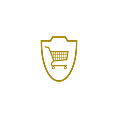 Poster - Secure shopping icon isolated on transparent background