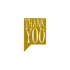 Sticker - Speech bubble thank you icon isolated on transparent background