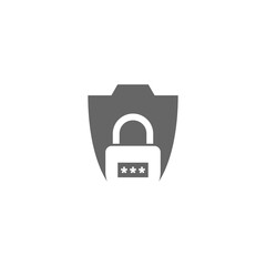 Wall Mural - Security padlock icon isolated on transparent background