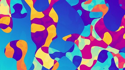 Leinwandbilder - Seamless abstract psychedelic wavy background for loop playback. 4k video. Pastel colors. Noise effect.