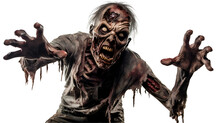 Scary Zombie On Transparent Background