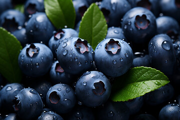 Poster - Beautiful trends blueberry pattern texture background. Macro photography view. Generative AI technology.