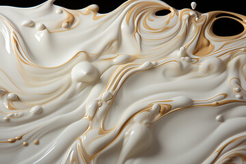 Aufkleber - Beautiful trends milk pattern texture background. Macro photography view. Generative AI technology.