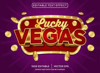 lucky vegas 3D editable text effect