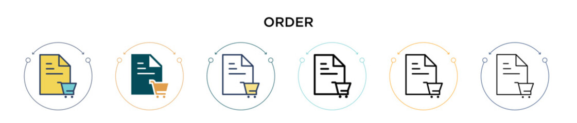 Wall Mural - order icon in filled, thin line, outline and stroke style. vector illustration of two colored and bl