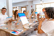 © Alfonso Soler - Art and Wine Workshop. Friends enjoying the painting workshop and drinking wine.