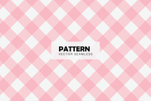 Pink Diagonal Gingham Design Seamless Repeat Pattern