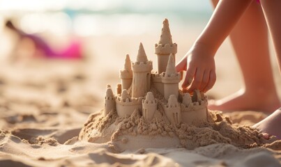 Sticker - sand castle on the beach