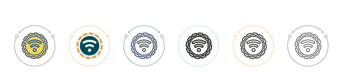 Wall Mural - signal icon in filled, thin line, outline and stroke style. vector illustration of two colored and b