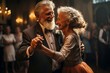Happy, dancing, romantic, loving old couple, Generative Ai
