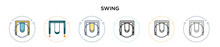 Swing Icon In Filled, Thin Line, Outline And Stroke Style. Vector Illustration Of Two Colored And Black Swing Vector Icons Designs Can Be Used For Mobile, Ui, Web
