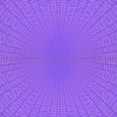 Leinwandbilder - Spiral diverging wave of planar circles and squares on purple background. 3d rendering digital illustration
