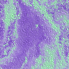 Poster - Flows of neon colored particles mixing on the surface. 3d rendering abstract background. Digital illustration