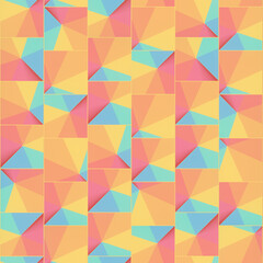 Leinwandbilder - Geometric background with fancy stepped gradient. Bright abstract digital illustration. 3d rendering